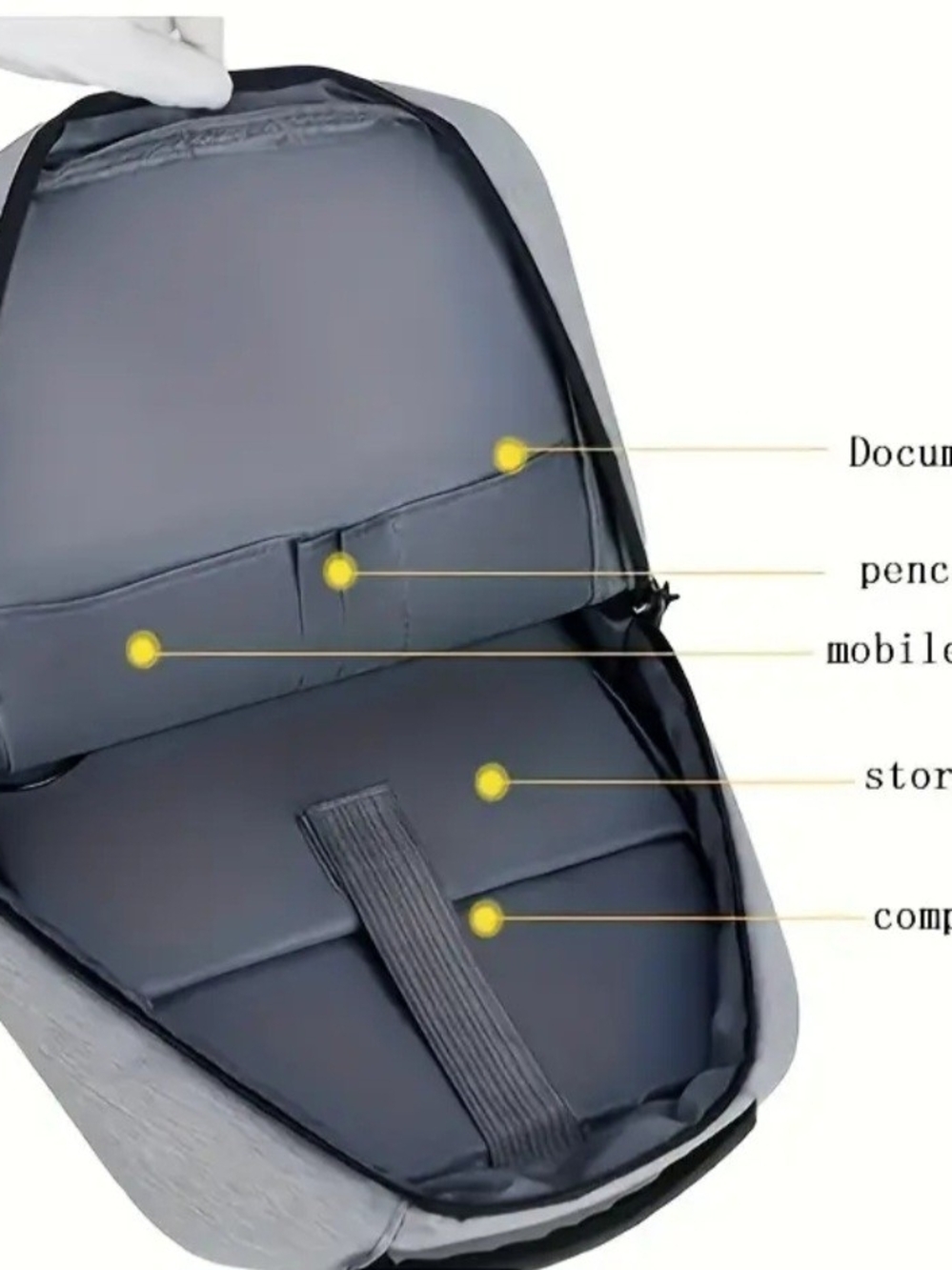 Men's Anti-Theft Laptop Backpack - Gray